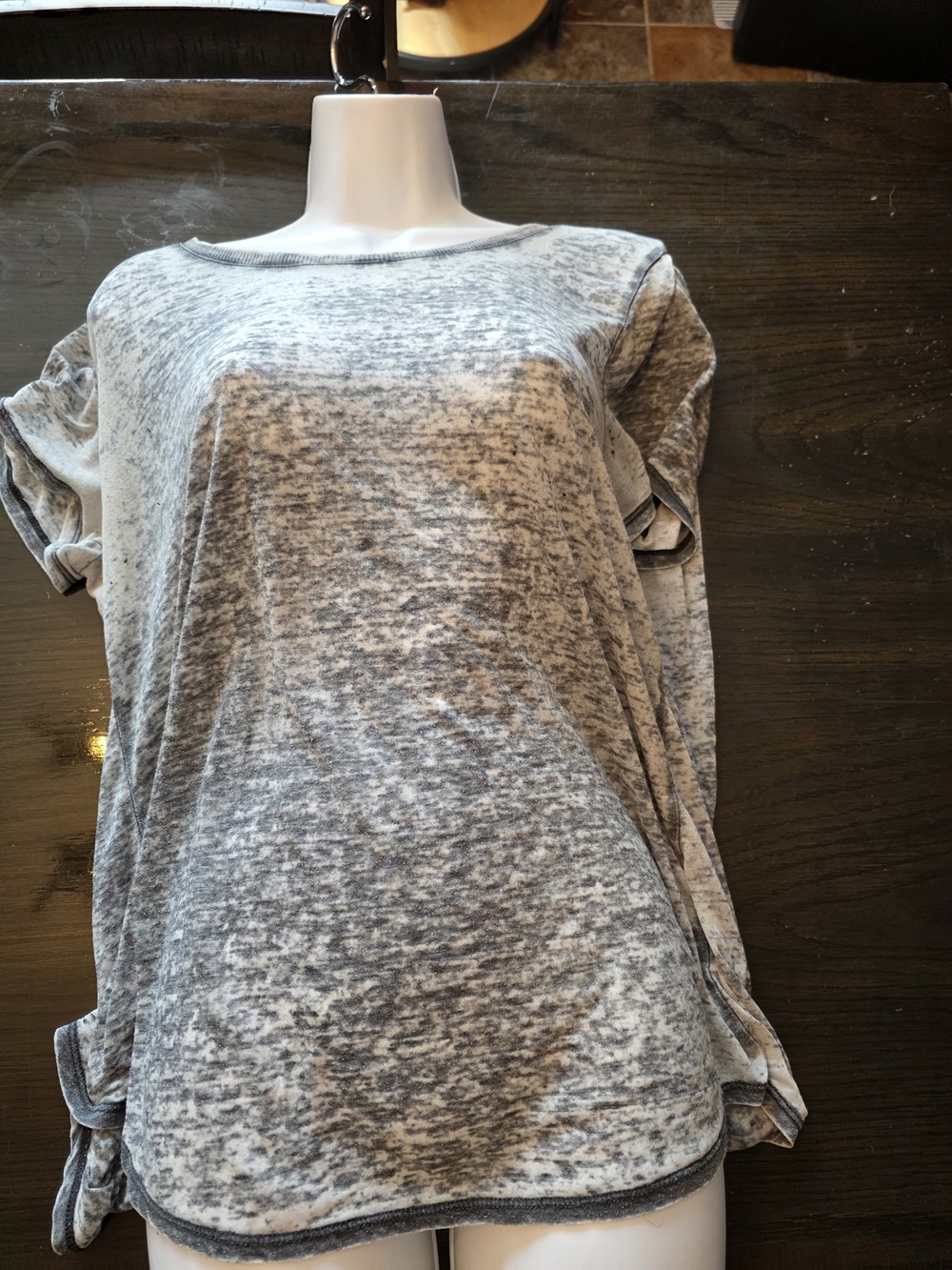 Women's Burn Out Heathered Gray Short-Sleeve Tee